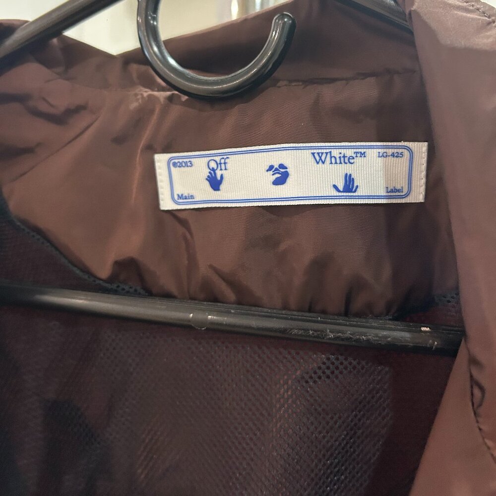 OFF-WHITE ZIP-UP FUNNEL JACKET BROWN/RED - Picture 4 of 5